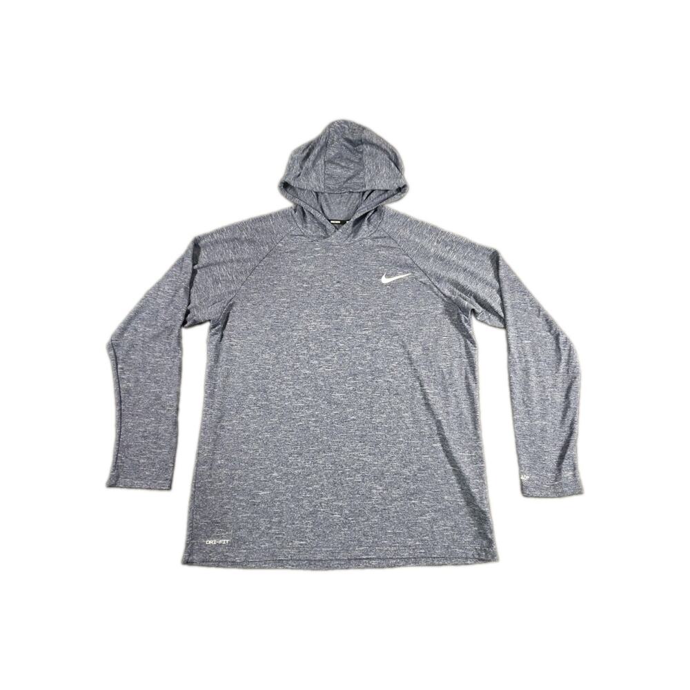 Nike Swim Hoodie Men's Size L Blue Dri-Fit UPF 40+ Pullover Long Sleeves C20